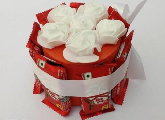 unique bouquet made of KitKat packets,