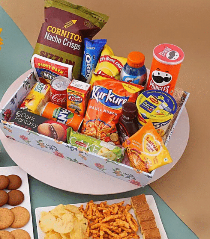 Assorted Treats N Drinks Festive Tray Hamper