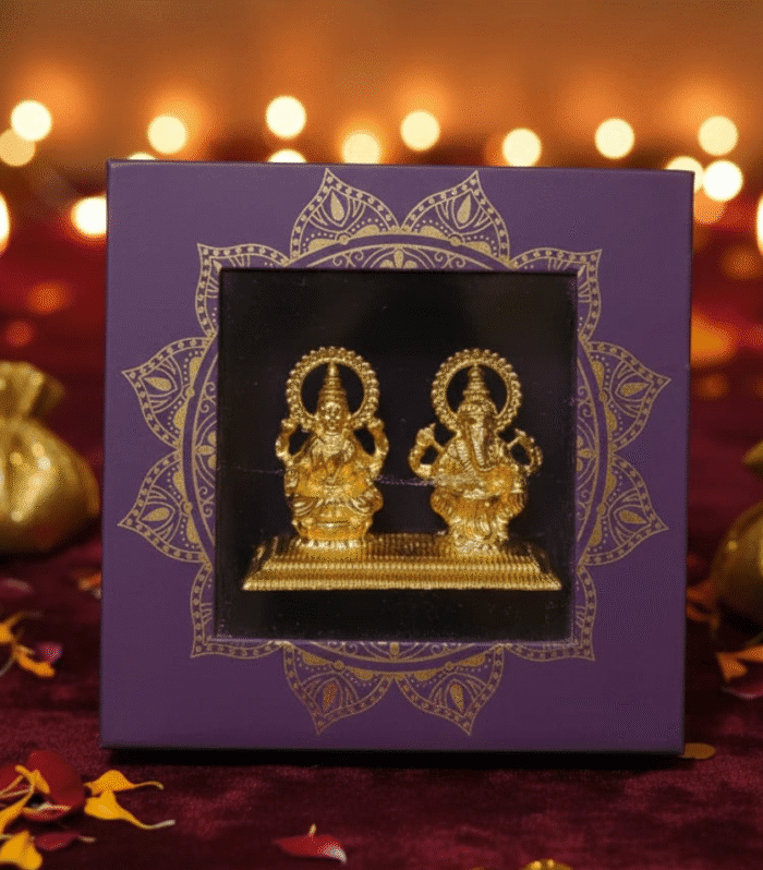 Laxmi Ganesh Idol 24k Gold plated