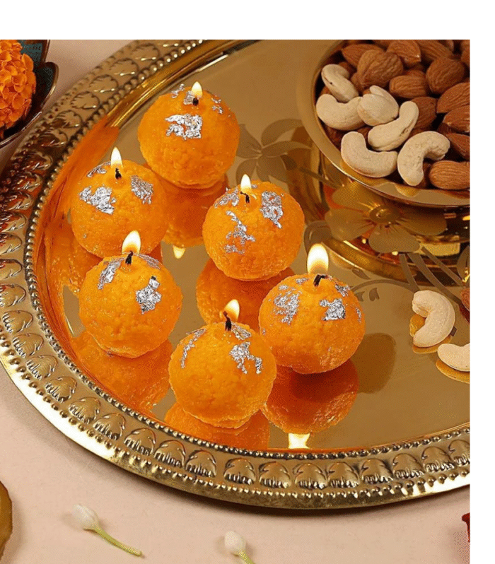Ladoo shape candle (Pack of 4)
