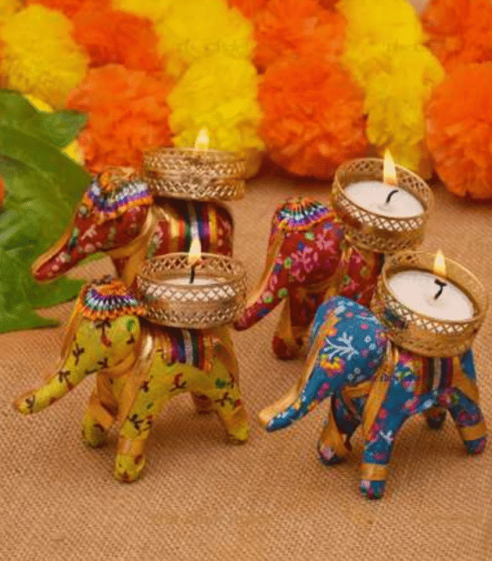 Elephant t-candle holder( pack of 4 pcs) (sku-D003)