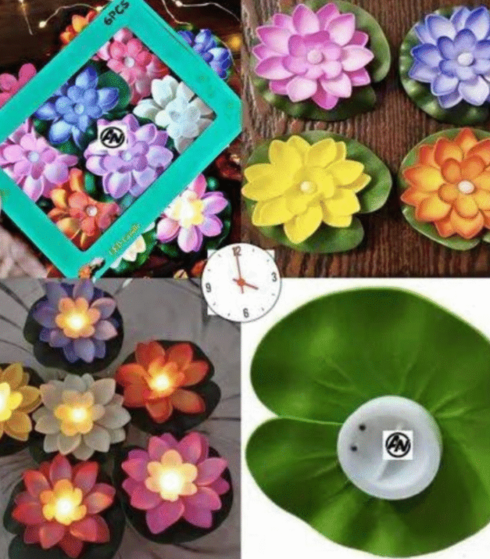 Led floating lotus 6 Pes box