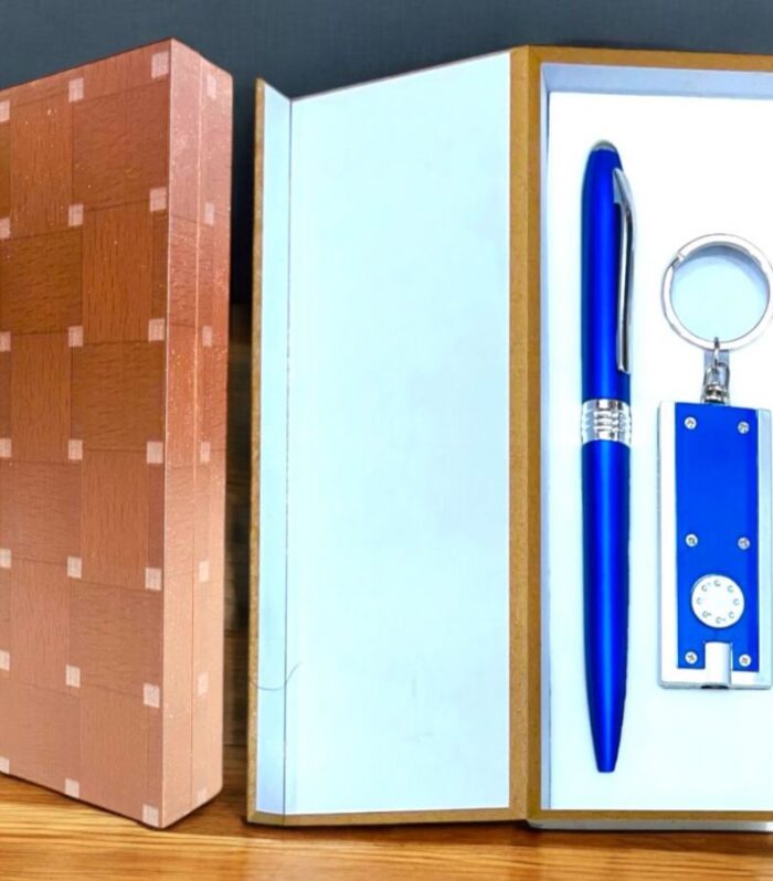 Pen & Keychain Combo In Wooden Gift Pack