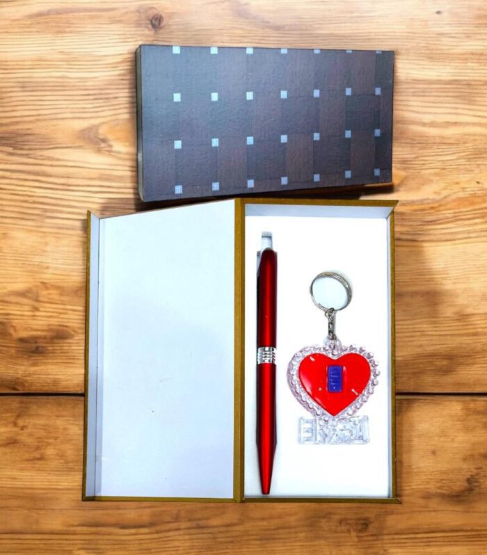 Pen & Lighting Keychain Combo wooden Gift Pack