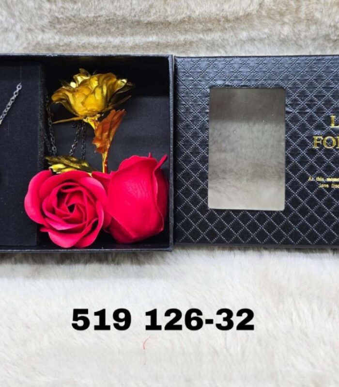 Necklace & Rose Flower Gift Pack 💝