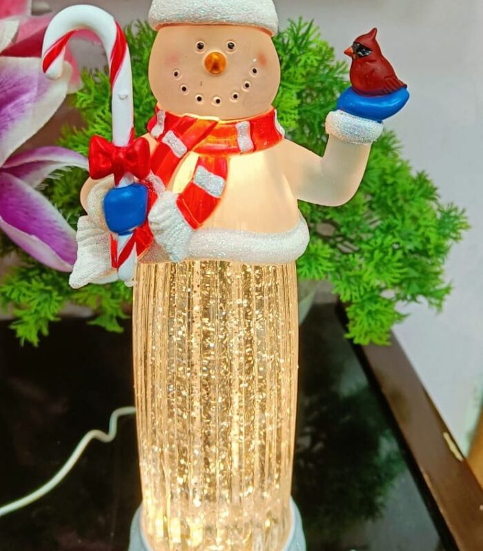 Christmas Lighted Glittering Water Santa Claus Centerpiece Decor Ornament (Size: 31*10cm) 🎅