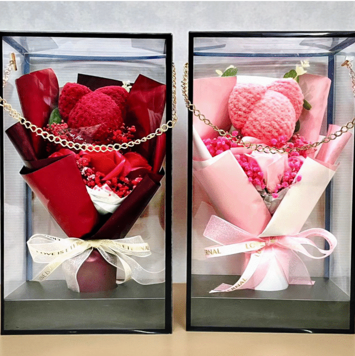 Unique Teddy Bouquet With Adorable Packaging (Size: 32*18 CM)