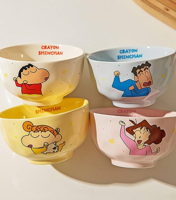 Cute Cartoon Print Ceramic Bowl for Kids & Family | Microwave & Dishwasher Safe Ideal for Home, Gifting & Parties | Perfect for Serving Soup, Salad, Snacks, Noodles, Dal, Cereal (400ml) (par pcs box packing)